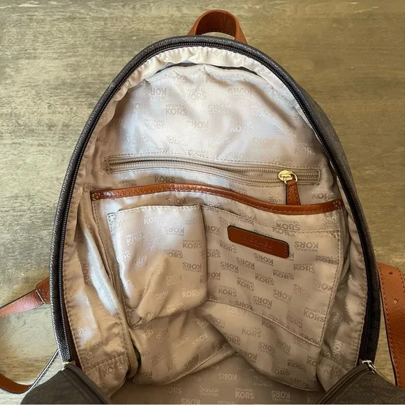 Michael Kors Dark Brown Monogram large Backpack - Picture 14 of 16